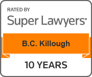 B C Killough Super Lawyers 10 year Logo badge