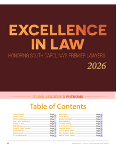 screenshot of SC Lawyers Weekly 2026 Excellence in Law issue 